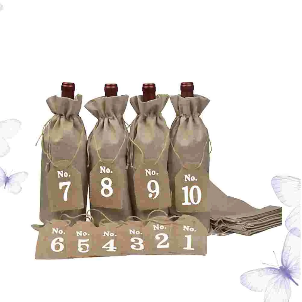 20pcs Champagne Bag Bottle Drawstring Bag Bottle Cover Bottle Storage Bag with Numeral Tag (10pcs Bag a
20pcs Champagne Bag Bottle Drawstring Bag Bottle Cover Bottle Storage Bag with Numeral Tag (10pcs Bag a