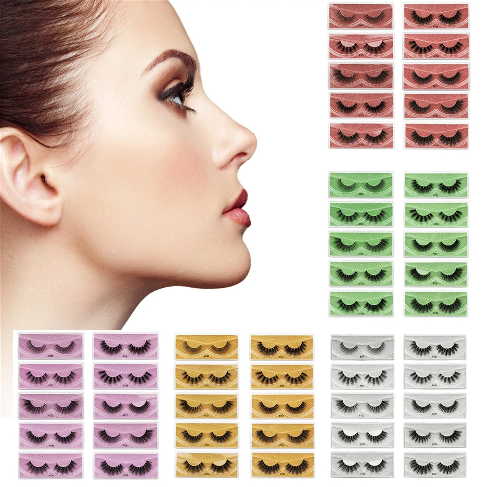 Faux Mink Eyelashes 20 Pairs 10 Styles Natural Thick Mixed Lashes Pack Volume Natural Wispy Cruelty-free Black Lashes maquiagem
Faux Mink Eyelashes 20 Pairs 10 Styles Natural Thick Mixed Lashes Pack Volume Natural Wispy Cruelty-free Black Lashes maquiagem