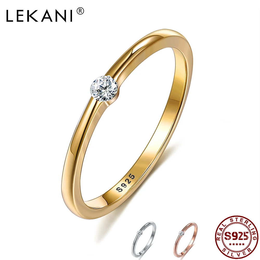 LEKANI 925 Sterling Silver Ring Inlaid Cubic Zirconia Rings Simple Multi-color Female Fine Jewelry Minimalist Wedding Lover Gift
LEKANI 925 Sterling Silver Ring Inlaid Cubic Zirconia Rings Simple Multi-color Female Fine Jewelry Minimalist Wedding Lover Gift