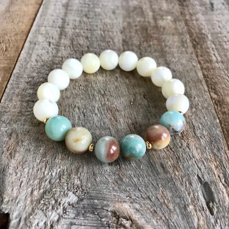 7Pcs/Lot Natural Pearl Shell Polished Amazon Stone 10mm Round Beads Elastic Stretch Bracelet Jewelry For Women Boho Jewelry
7Pcs/Lot Natural Pearl Shell Polished Amazon Stone 10mm Round Beads Elastic Stretch Bracelet Jewelry For Women Boho Jewelry