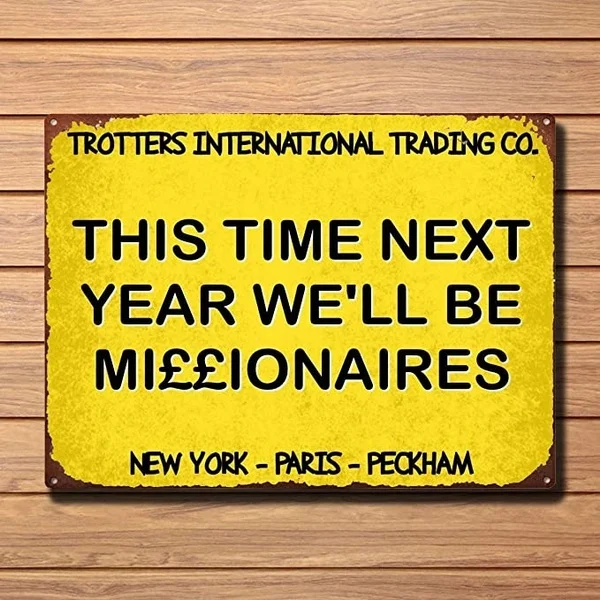 В этом случае в следующем году миллионаристы только дураки и лошади металлический жестяной знак Ретро винтажный Бар Паб
В этом случае в следующем году миллионаристы только дураки и лошади металлический жестяной знак Ретро винтажный Бар Паб