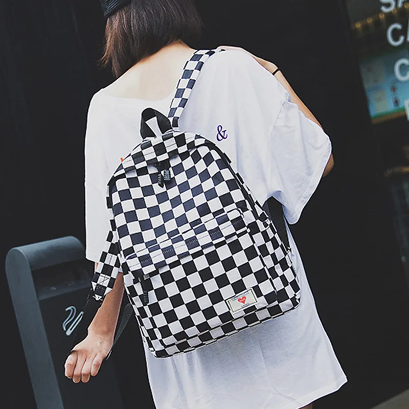 Fashion Canvas Backpack Trend Women Checkerboard Wear Daypack Laptop Bag Large Capacity Outdoor Travel Student Book Schoolbag
Fashion Canvas Backpack Trend Women Checkerboard Wear Daypack Laptop Bag Large Capacity Outdoor Travel Student Book Schoolbag