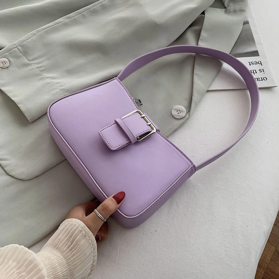 Summer Women Baguette Bag Solid Color PU Leather Armpit Bag Small Shoulder Bag Fashion Travel Handbags Purse New Crocodile #30
Summer Women Baguette Bag Solid Color PU Leather Armpit Bag Small Shoulder Bag Fashion Travel Handbags Purse New Crocodile #30
