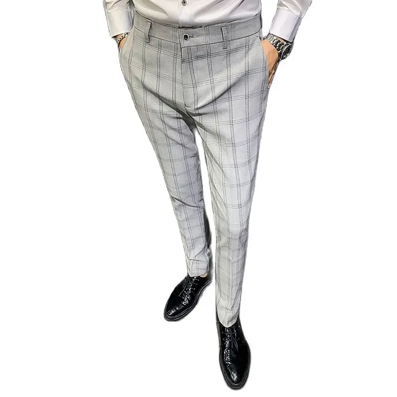 High Quality Mens Striped Plaid Trousers Fashion Business Casual Suit Pants Men Gray Black Khaki Pantalones Hombre High Quality
High Quality Mens Striped Plaid Trousers Fashion Business Casual Suit Pants Men Gray Black Khaki Pantalones Hombre High Quality
