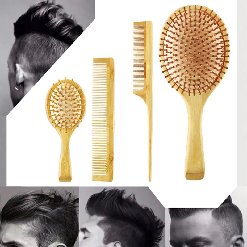 4pcs Bamboo Anti-Static Comb Detangling Hair Brush Scalp Massage Hairdressing Styling Tools for Salon Home Use D2TA
4pcs Bamboo Anti-Static Comb Detangling Hair Brush Scalp Massage Hairdressing Styling Tools for Salon Home Use D2TA
