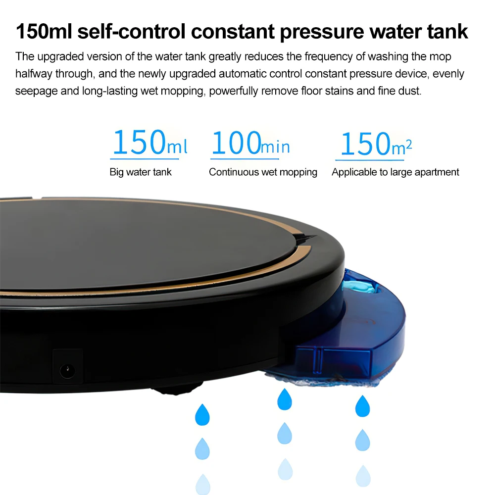 2800Pa Robot Vacuum Cleaner Remote Control Smart Strong Vacuum Home Cleaning with Water Tank Dry Wet Sweeper Mop Carpet Cleaner
2800Pa Robot Vacuum Cleaner Remote Control Smart Strong Vacuum Home Cleaning with Water Tank Dry Wet Sweeper Mop Carpet Cleaner