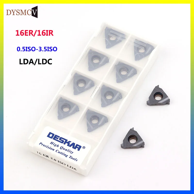 DESKANR 100% original 16ER 1.5 ISO 0.75 1.25 2.0 3.0 ISO16IR LDA LDC carbide insert thread cutting external turning tool cutter
DESKANR 100% original 16ER 1.5 ISO 0.75 1.25 2.0 3.0 ISO16IR LDA LDC carbide insert thread cutting external turning tool cutter