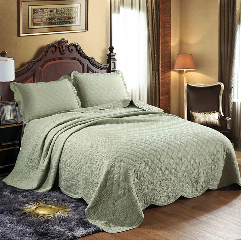 French Bedspread on the Bed Cotton Quilt Set 3PCS Embroidered Coverlets Cotton Shams King Size Quilted Blanket for Double Bed
French Bedspread on the Bed Cotton Quilt Set 3PCS Embroidered Coverlets Cotton Shams King Size Quilted Blanket for Double Bed
