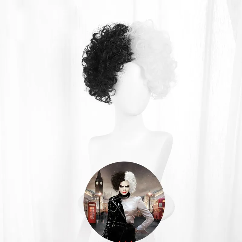 CRUELLA de Vil Short Black White Ms. Spot Hair Deville Dalmations Heat Resistant Cosplay Costume Wigs + Wig Cap
CRUELLA de Vil Short Black White Ms. Spot Hair Deville Dalmations Heat Resistant Cosplay Costume Wigs + Wig Cap