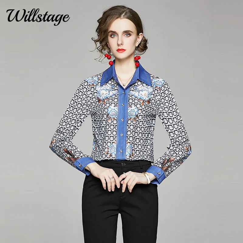 Willstage blue shirts long sleeve women blouse floral pattern printed Tops 2020 Autumn new Tops female clothes work wear
Willstage blue shirts long sleeve women blouse floral pattern printed Tops 2020 Autumn new Tops female clothes work wear