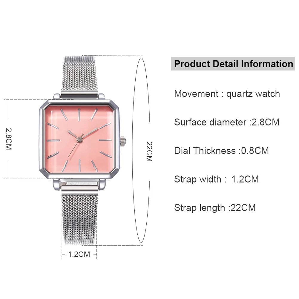 Fashion Simple Watch Business Party Women Analog Square Dial Alloy Mesh Band Ladies Quartz Wrist Watches Gifts reloj mujer
Fashion Simple Watch Business Party Women Analog Square Dial Alloy Mesh Band Ladies Quartz Wrist Watches Gifts reloj mujer