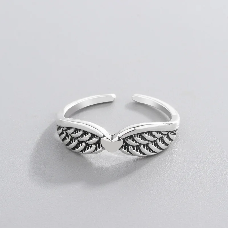 925 Sterling Silver Heart Angel wings Finger Ring For Women Girls Vintage Jewelry Wholesale jz197
925 Sterling Silver Heart Angel wings Finger Ring For Women Girls Vintage Jewelry Wholesale jz197