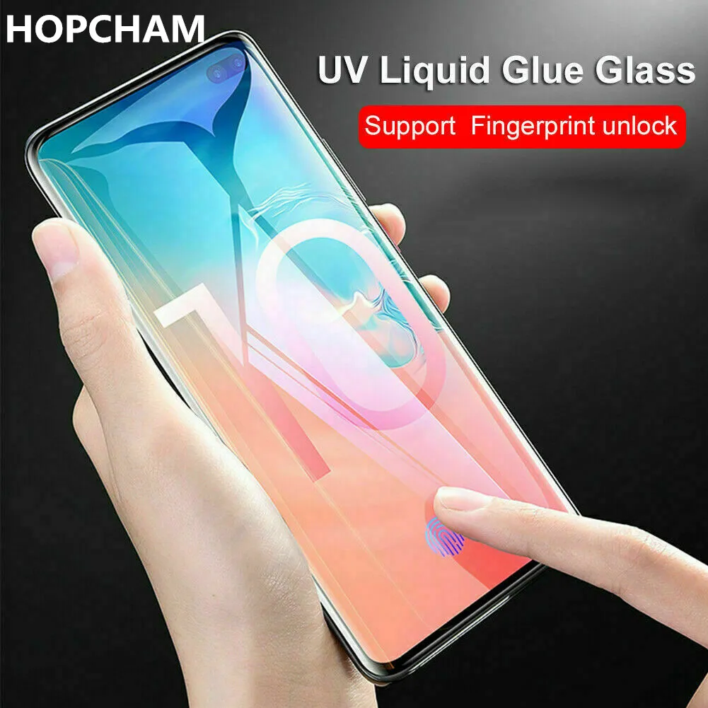 Жидкое УФ закаленное стекло для защиты экрана Samsung Galaxy S21 + S20 S10 Plus S9