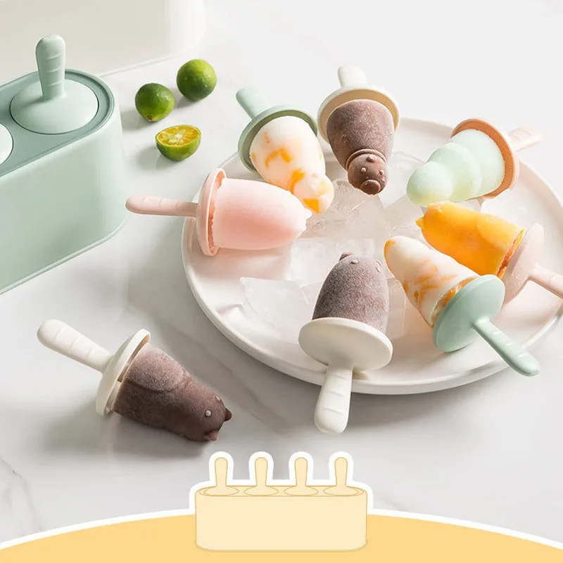 Ice Cream Mold 4 Cavities Popsicle DIY Tool Silicone Tray Frozen Mold Children Dessert for Homemade Ice Cream Kitchen Tools
Ice Cream Mold 4 Cavities Popsicle DIY Tool Silicone Tray Frozen Mold Children Dessert for Homemade Ice Cream Kitchen Tools