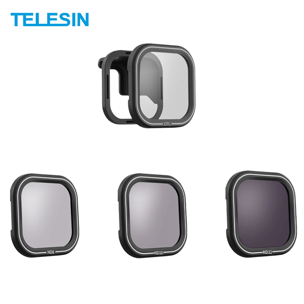 TELESIN Camera Filter 4Pack CPL ND8 ND16 ND32 Filters Lens Protector Magnetic Adapter Camera Lens Accessories for GoPro Hero 8
TELESIN Camera Filter 4Pack CPL ND8 ND16 ND32 Filters Lens Protector Magnetic Adapter Camera Lens Accessories for GoPro Hero 8