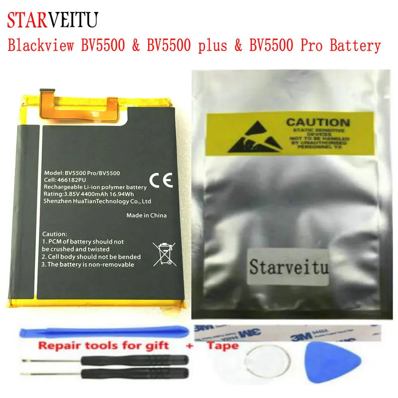 Аккумулятор STARVEITU для Blackview BV5500 Plus pro Bateria 5 дюйма аккумулятор 466182PU 4400 мА · ч с