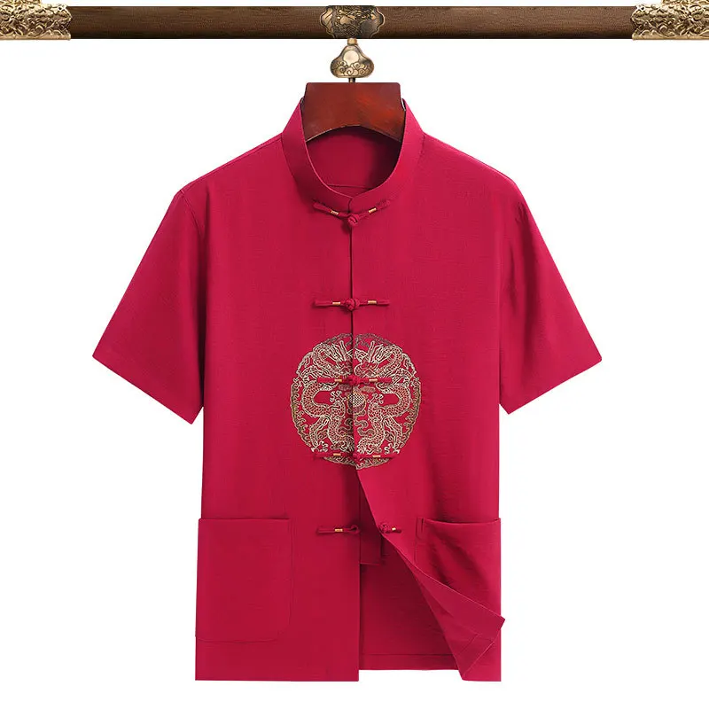 Short Sleeve Shirt Kong Fu Clothing Couple Tang Tops Summer Chinese Traditional Vintage Mandarin Collar Clothing For Men&Women
Short Sleeve Shirt Kong Fu Clothing Couple Tang Tops Summer Chinese Traditional Vintage Mandarin Collar Clothing For Men&Women