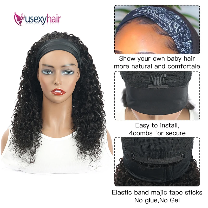 USEXY Water Wave Headband Wig Human Hair Brazilian Scarf Wig For Black Women No Glue Remy Curly Human hair Scarf Wig
USEXY Water Wave Headband Wig Human Hair Brazilian Scarf Wig For Black Women No Glue Remy Curly Human hair Scarf Wig
