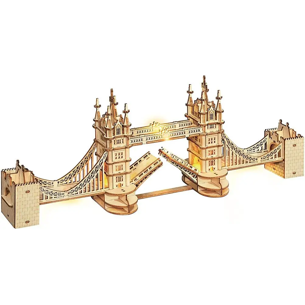 Wooden Puzzle Bridge Game DIY 3D Bridge Clock Tower Famous Building Luminous Assembly Toy Gift For Children Teen Adult
Wooden Puzzle Bridge Game DIY 3D Bridge Clock Tower Famous Building Luminous Assembly Toy Gift For Children Teen Adult