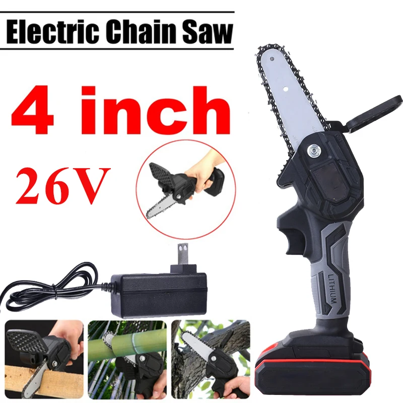 4 Inch Cordless Electric Chain Saw 26V Brushless Wood Branch Cutting Machine Garden Power Tools Rechargeable Pruning Shears
4 Inch Cordless Electric Chain Saw 26V Brushless Wood Branch Cutting Machine Garden Power Tools Rechargeable Pruning Shears