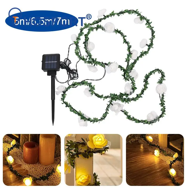 5m/6.5m/7m Solar String Light Simulation Vine Rose Flower LED Fairy String Light Garland Lamp Wedding Valentine Party Decoration
5m/6.5m/7m Solar String Light Simulation Vine Rose Flower LED Fairy String Light Garland Lamp Wedding Valentine Party Decoration