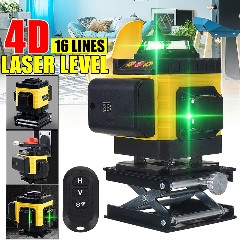 16 Lines 4D Laser Level Green Line Powerful 4d green beam laser level Horizontal vertical measure tool Laser leveling device
16 Lines 4D Laser Level Green Line Powerful 4d green beam laser level Horizontal vertical measure tool Laser leveling device