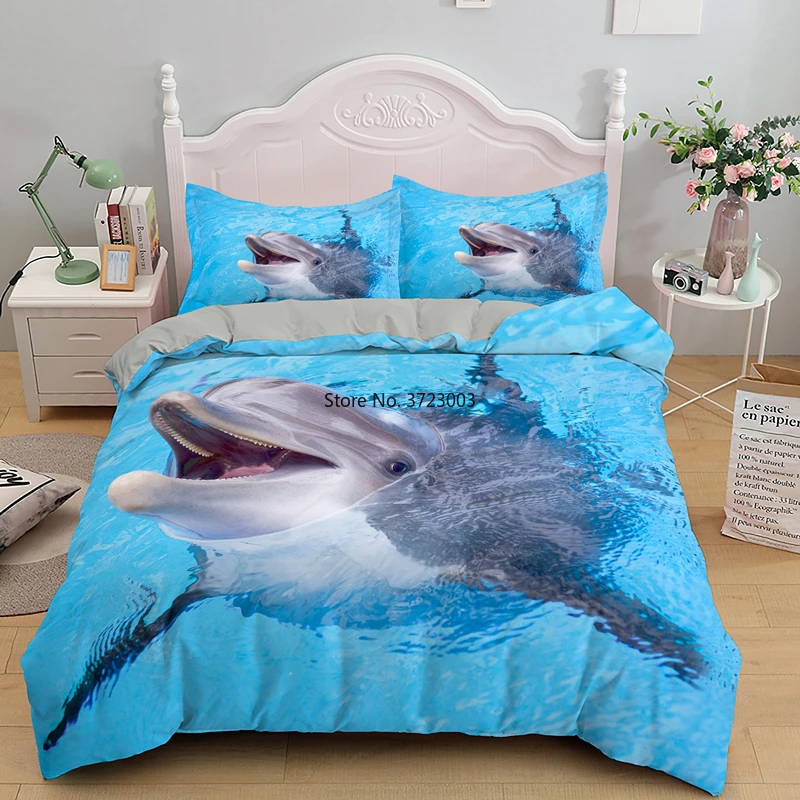 Dolphin Bedding Set Single Pair King Queen Large Size Down Quilt Cover with Pillowcase 2/3 PCS Animal Bedding
Dolphin Bedding Set Single Pair King Queen Large Size Down Quilt Cover with Pillowcase 2/3 PCS Animal Bedding