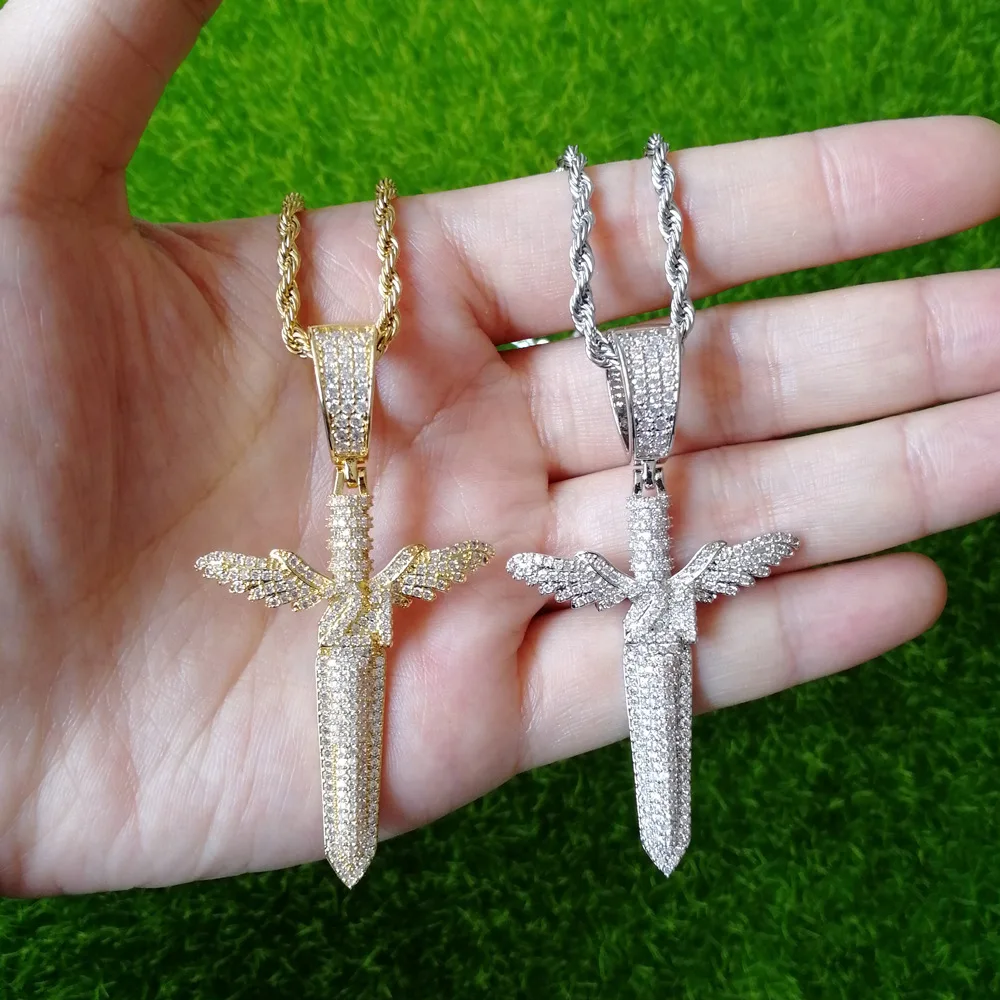 Hip Hop AAA Cubic Zirconia Bling Iced Out Number 21 Angel Wing Sword Pendants Necklace for Men Jewelry Gift
Hip Hop AAA Cubic Zirconia Bling Iced Out Number 21 Angel Wing Sword Pendants Necklace for Men Jewelry Gift