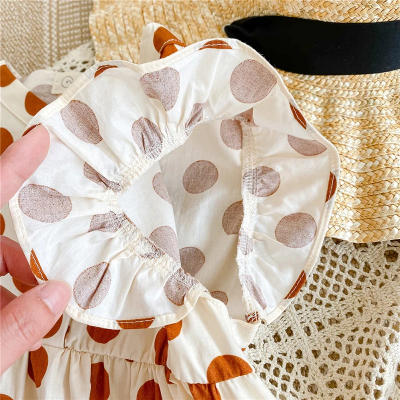 MILANCEL 2021 Summer Girls Clothes Korean Shoer Sleeve O-Neck Dot Cotton Dress
MILANCEL 2021 Summer Girls Clothes Korean Shoer Sleeve O-Neck Dot Cotton Dress