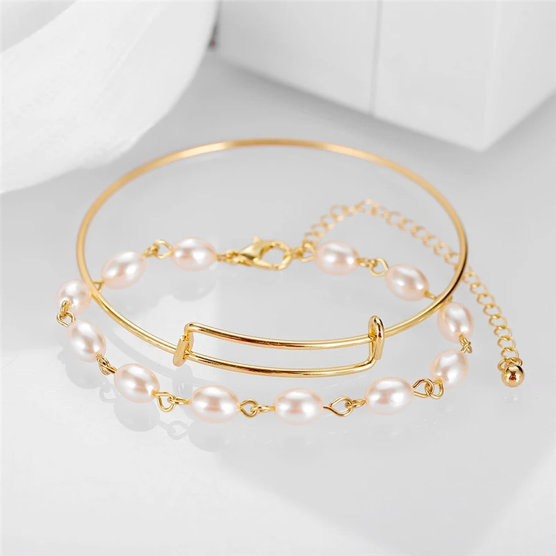 2pcs/set Personality Pearl Hollow Metal Bracelets for Women Bangles Fashion Jewelry
2pcs/set Personality Pearl Hollow Metal Bracelets for Women Bangles Fashion Jewelry