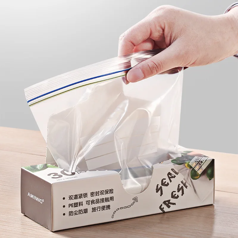 Japanese-style Double Seal PE Fresh Keeping Bag Food Packaging Sealed Bag Household Thickened Zipper Refrigerator Storage Bag
Japanese-style Double Seal PE Fresh Keeping Bag Food Packaging Sealed Bag Household Thickened Zipper Refrigerator Storage Bag