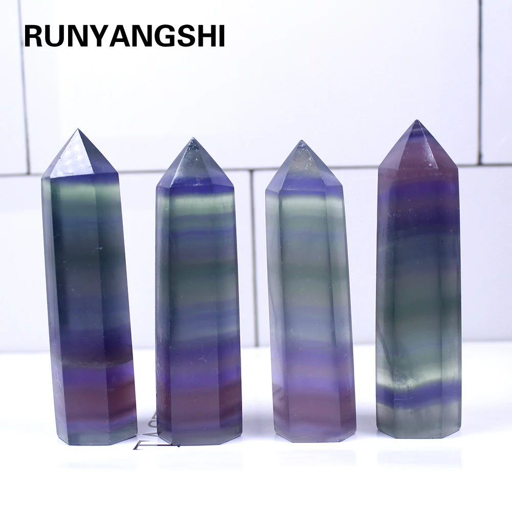 Runyangshi 1pc 80-90mm Natural crystal stripe fluorite hand polished hexagonal crystal column Energy healing stone
Runyangshi 1pc 80-90mm Natural crystal stripe fluorite hand polished hexagonal crystal column Energy healing stone