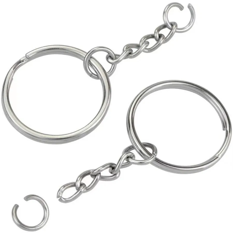 Кольцо для ключей мужчин и женщин металлический брелок с серебряным покрытием