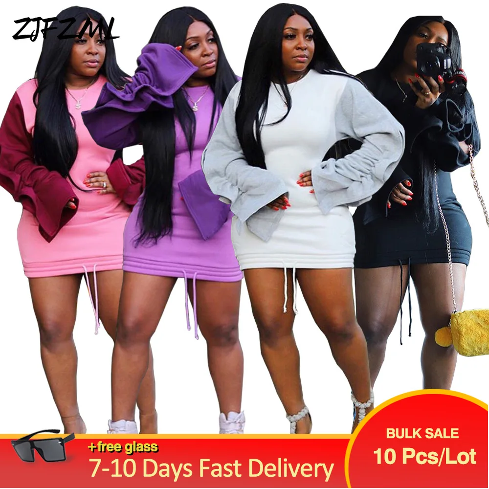 Bulk Items Wholesale Lots Women's Dresses Color Block Patchwork Cascading Ruffles Long Sleeve Ruched Hoodie Sweatshirt Dress
Bulk Items Wholesale Lots Women's Dresses Color Block Patchwork Cascading Ruffles Long Sleeve Ruched Hoodie Sweatshirt Dress