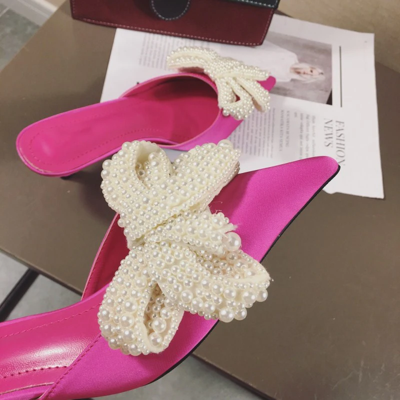 Women Pumps Sweet High Heels Slippers Ladies Mules Shoes Thin Heels Slides Pearl Butterfly Loafers Female Elegant Woman Shoes
Women Pumps Sweet High Heels Slippers Ladies Mules Shoes Thin Heels Slides Pearl Butterfly Loafers Female Elegant Woman Shoes