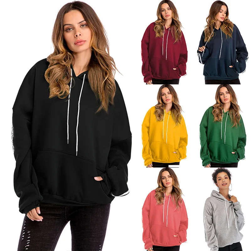 2021 Women Hooded Sweatshirts Warm Loose Casual Pullovers Fashion Solid Color With Pocket Sweatshirts
2021 Women Hooded Sweatshirts Warm Loose Casual Pullovers Fashion Solid Color With Pocket Sweatshirts