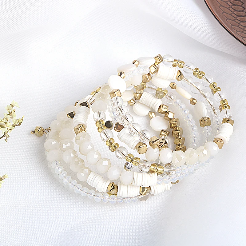 7-8pcs/set Fashion High Quality Boho Bracelets & Bangles Women Beaded Bracelet With glass ston acrylic for women`t gift
7-8pcs/set Fashion High Quality Boho Bracelets & Bangles Women Beaded Bracelet With glass ston acrylic for women`t gift