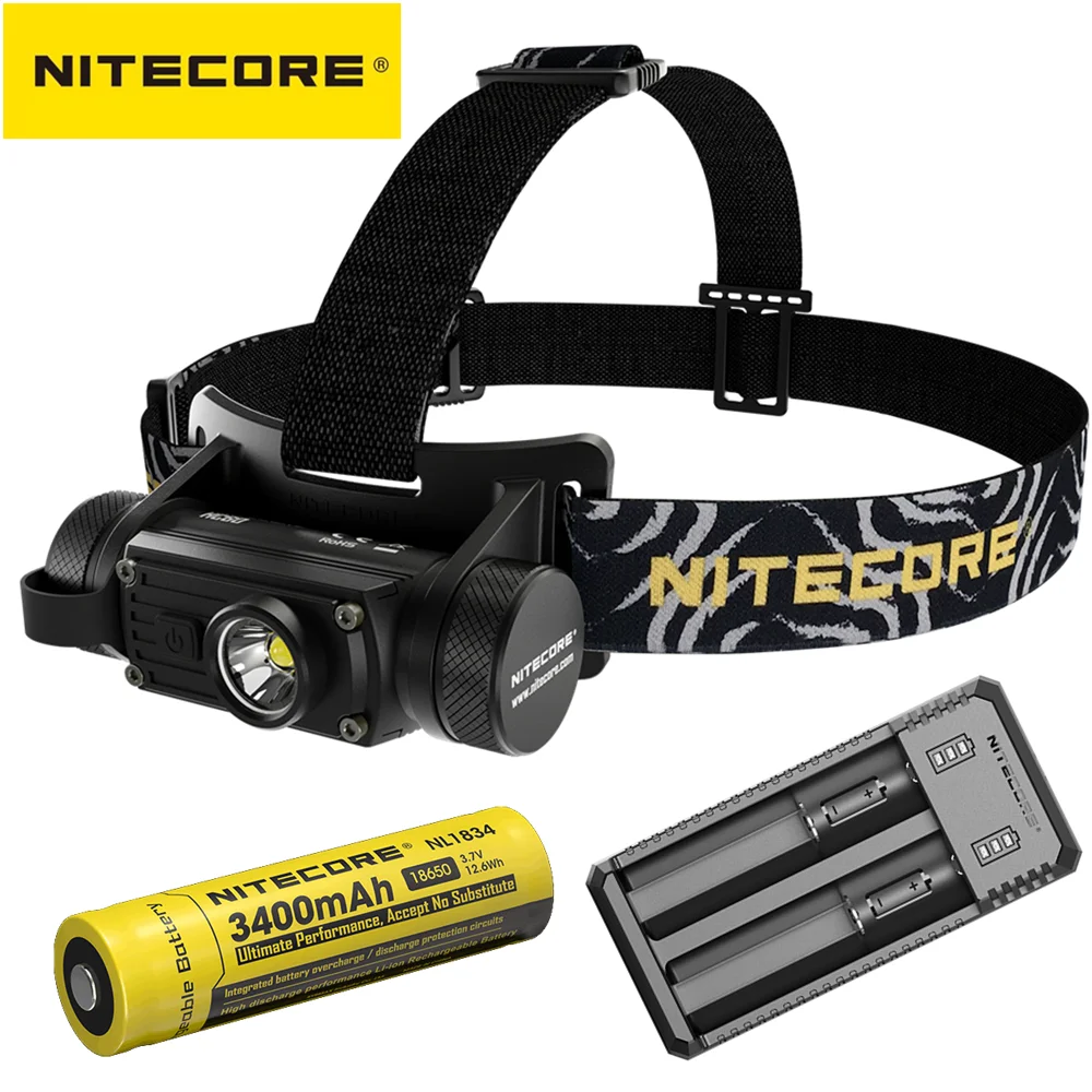 

Nitecore HC60 Headlamp 1000 Lumens CREE XM-L2 U2 LED USB Rechargeable with 3400mAh 18650 Battery EDC flashlight