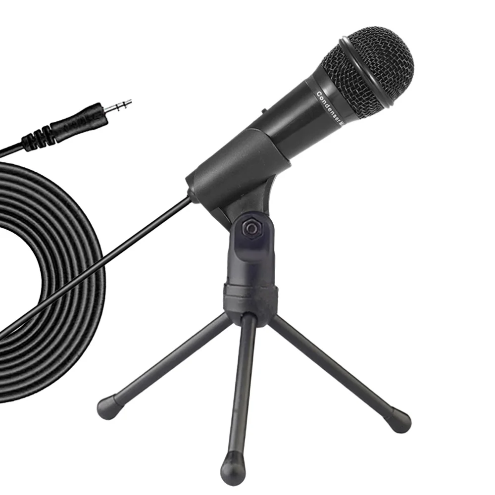 

Capacitor Microphone Computer Recording Microphone Karaoke Microphone Wired Computer Microphones (Black)