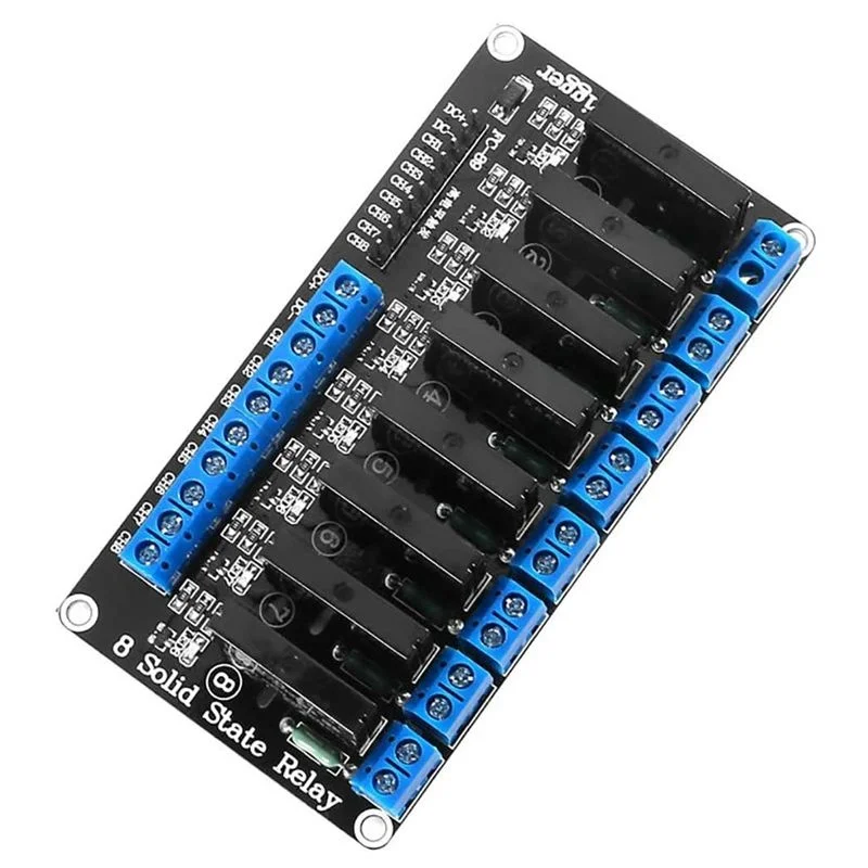 8 Channel 5V Solid State Relay Module Board High Level Trigger For Arduino Uno Duemilanove MEGA2560 MEGA1280 ARM DSP PIC
8 Channel 5V Solid State Relay Module Board High Level Trigger For Arduino Uno Duemilanove MEGA2560 MEGA1280 ARM DSP PIC