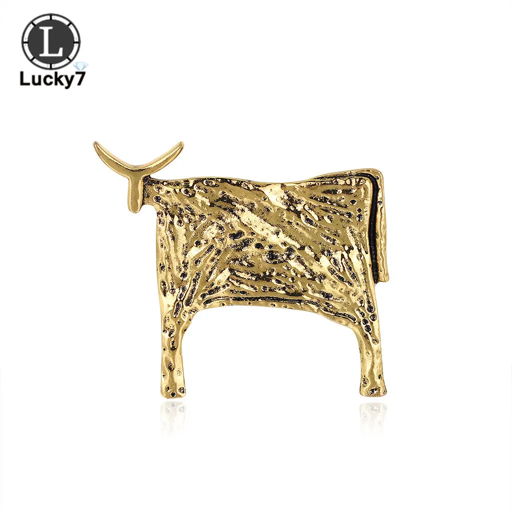 

Retro Exaggerated Personality Zodiac Calf Brooch Alloy Electroplating Fashion Corsage Big Body Cow Clothing Accessories Pin