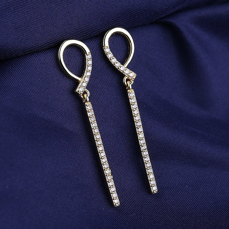 New Fashion Elegant Simple Drop Earrings Long Thin Crystal Pendant Geometric Dangle Earrings Piercing Stud Accessory Jewelry
New Fashion Elegant Simple Drop Earrings Long Thin Crystal Pendant Geometric Dangle Earrings Piercing Stud Accessory Jewelry