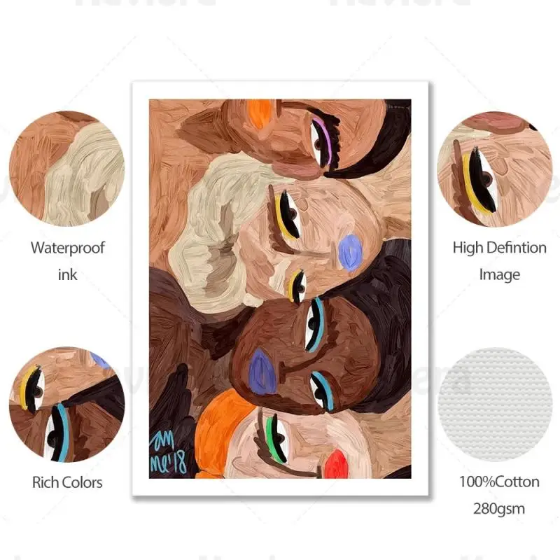 Oil Painting Wall Poster Modern Multicolored Painting Women Portrait Canvas Art Print Picture for Living Room Girl Home Decor 
Oil Painting Wall Poster Modern Multicolored Painting Women Portrait Canvas Art Print Picture for Living Room Girl Home Decor