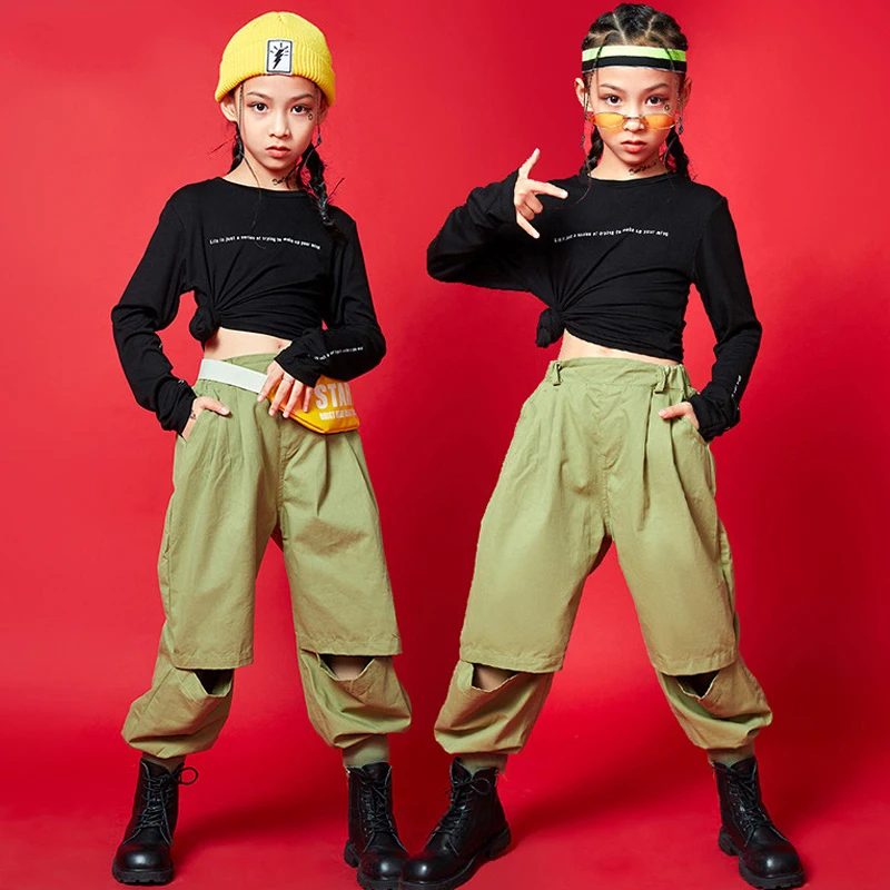 Hip Hop Costumes Girls Tops Army Green Pants Jazz Dancewear Loose Casual Kids Clothing Stage Show Wear Street Rave Outfit BL5473
Hip Hop Costumes Girls Tops Army Green Pants Jazz Dancewear Loose Casual Kids Clothing Stage Show Wear Street Rave Outfit BL5473