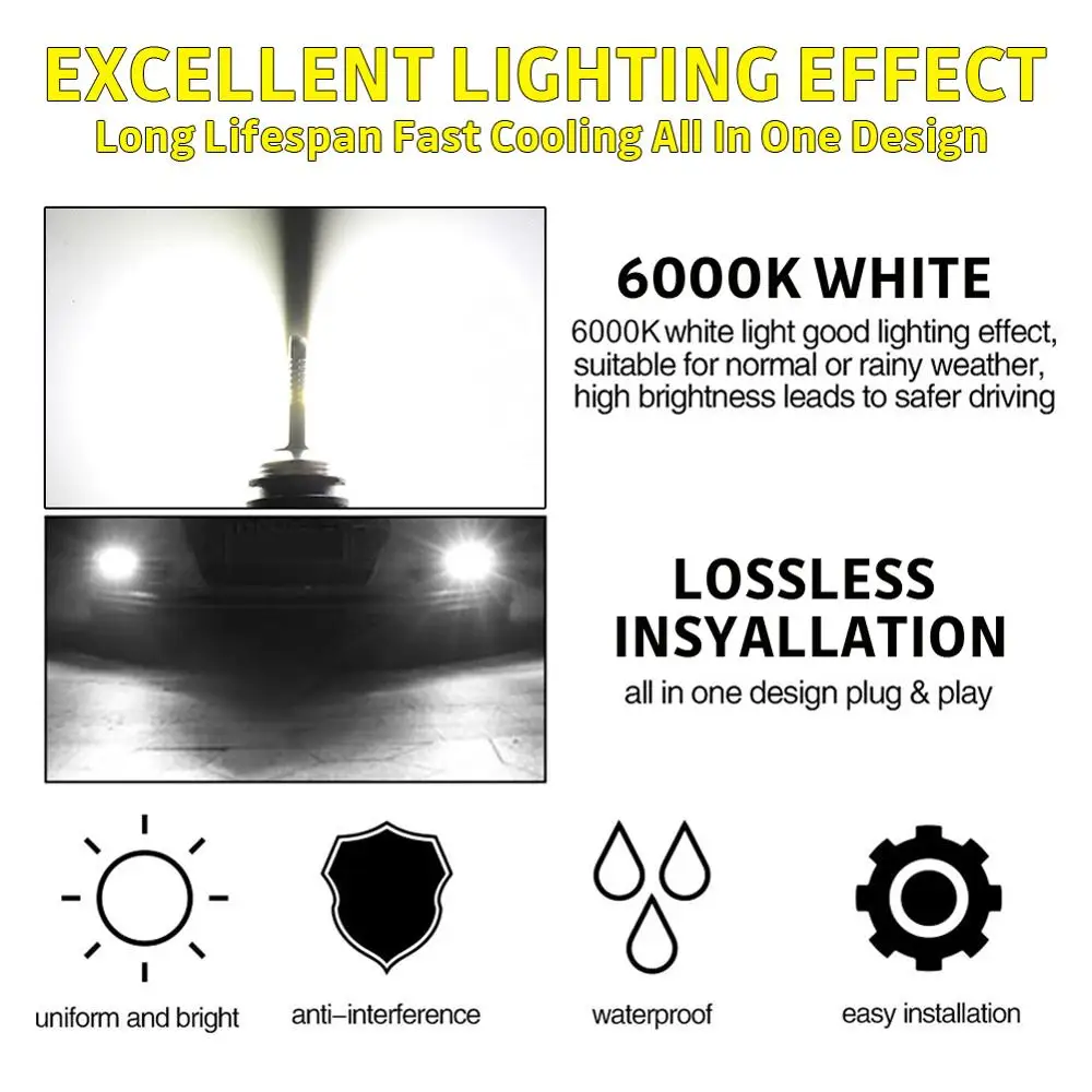 Комплект светодиодсветильник фар H7 + 4 шт. комплект ламп для с COB матрицей дальнего