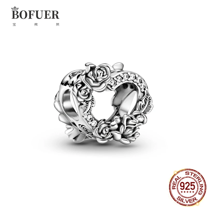 BOFUER Fit 925 Original Love Flower Charms Bracelet 925 Sterling Silver Chain Rose Heart Charm Bead DIY Jewelry Making
BOFUER Fit 925 Original Love Flower Charms Bracelet 925 Sterling Silver Chain Rose Heart Charm Bead DIY Jewelry Making
