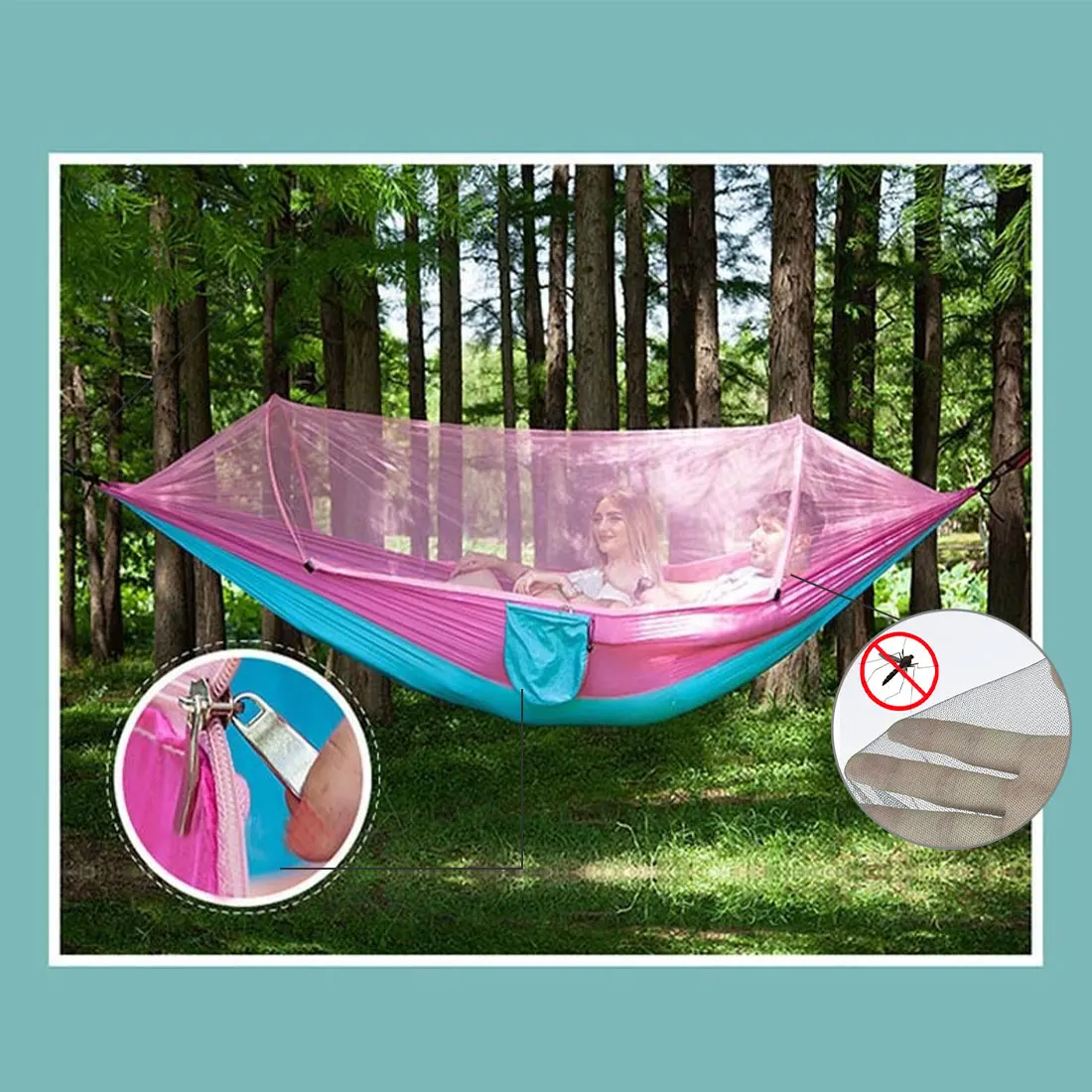 With mosquito net camping hammock pop-up light portable outdoor parachute hammock swing sleeping hammock camping supplies
With mosquito net camping hammock pop-up light portable outdoor parachute hammock swing sleeping hammock camping supplies