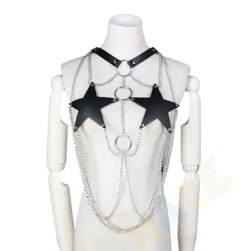 Sexy Women Leather Body Chest Bra Harness Belts Chained Ring Collar Bondage
Sexy Women Leather Body Chest Bra Harness Belts Chained Ring Collar Bondage