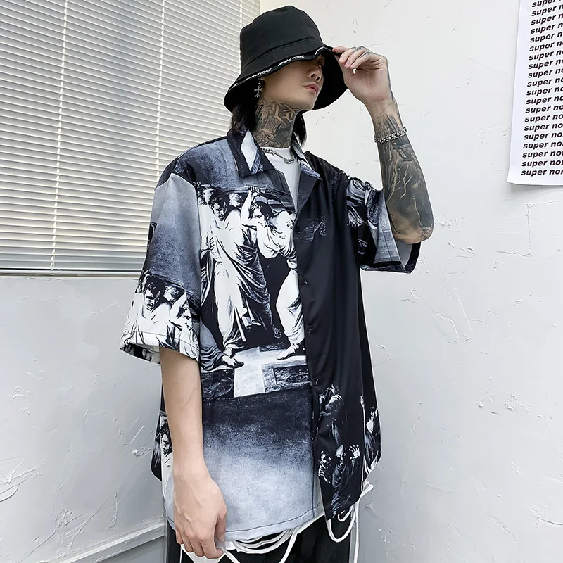 2020 Hip Hop Shirts Streetwear Ancient Painting Print Mens Summer Hawailian Shirt Oversize Harajuku Beach Shirt HipHop Loose
2020 Hip Hop Shirts Streetwear Ancient Painting Print Mens Summer Hawailian Shirt Oversize Harajuku Beach Shirt HipHop Loose