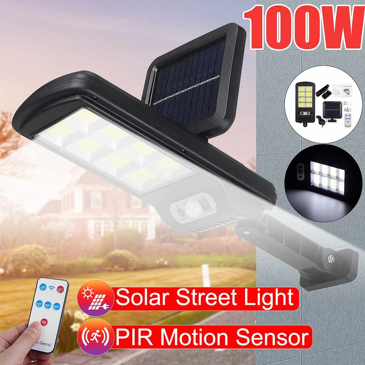 100W Solar Motion Sensor Light Solar Panel Led Light Solar Lamp Outdoor Waterproof Garden Lighting Street Light Wall Lamps
100W Solar Motion Sensor Light Solar Panel Led Light Solar Lamp Outdoor Waterproof Garden Lighting Street Light Wall Lamps